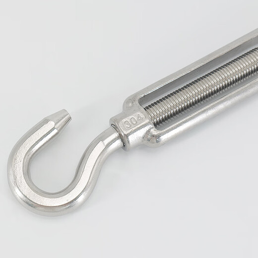 Hasdick Beijing warehouse delivery HKQS-72 304 stainless steel turnbuckle screw open body turnbuckle bolt wire rope tightener tightener tensioner M8 OC type load-bearing 200 kg