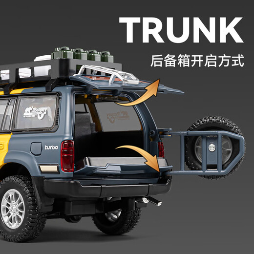Chezhi Toyota Land Cruiser LC80 car model simulation alloy off-road vehicle children's toy car boy car ornaments Land Cruiser LC80 time-travel version white repair workshop