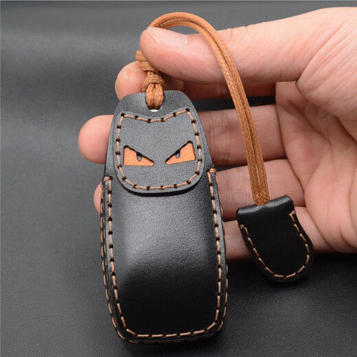 梵之静适用奔驰E300L钥匙套C260/S350/GLB/GLS/GLC/A200级汽车真皮扣包 奔驰-B款经典黑-小怪兽