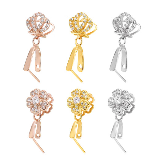 Fat Donglai's same 18K gold button head silver gold-plated silver pendant Buddha oblique hole pendant melon seed buckle Guanyin jade pendant gold color clip thickness 4* clip distance 4mm