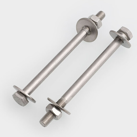 Weiwang 304 stainless steel external hexagon wall screw nut washer combination extended half-thread threaded screw DIN931 M6*30 thread length 20 (1 female 2 large washers) (5 sets)