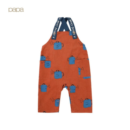 papa crawling children's pants spring pure cotton male and female baby corduroy overalls baby trousers open crotch 0-3 years old Berry Orange 100cm2-3 years old
