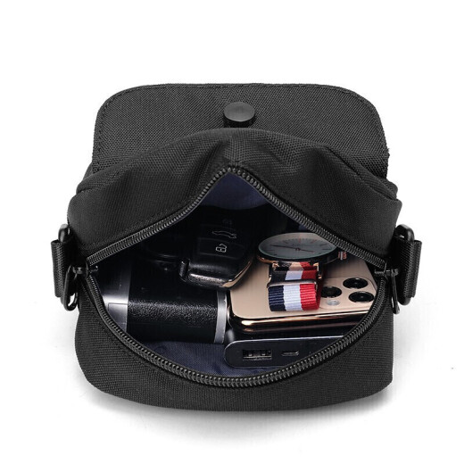 POLO shoulder bag men's casual polyester carry-on bag sports versatile crossbody bag simple lightweight small backpack ZY051P043J black