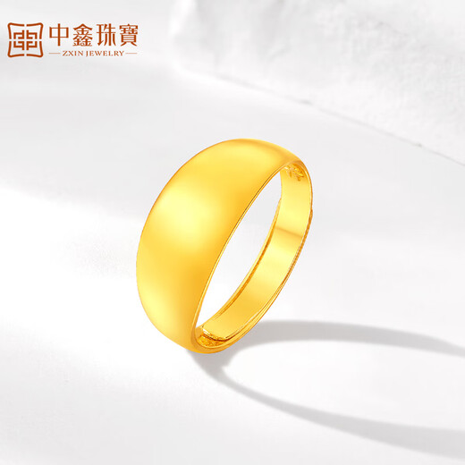 Zhongxin Jewelry pure gold 999.9 gold snake belly ring for men and women, smooth gold ring, live buckle wide ring, gift for girlfriend, ready stock 5.77g