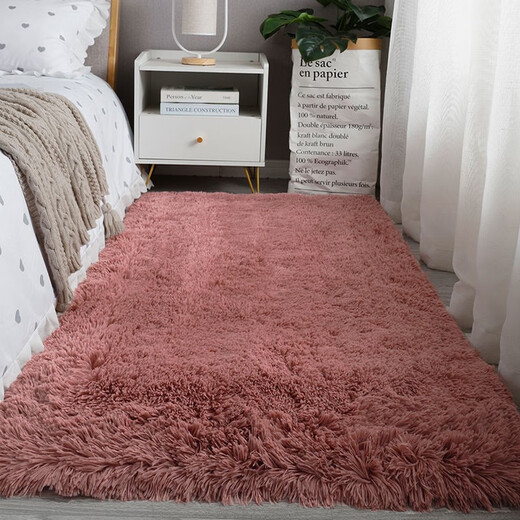 Qingqing Libin thickened carpet for bedroom girl stain-resistant bedside living room tatami room large area full carpet water gray 50X200 cm