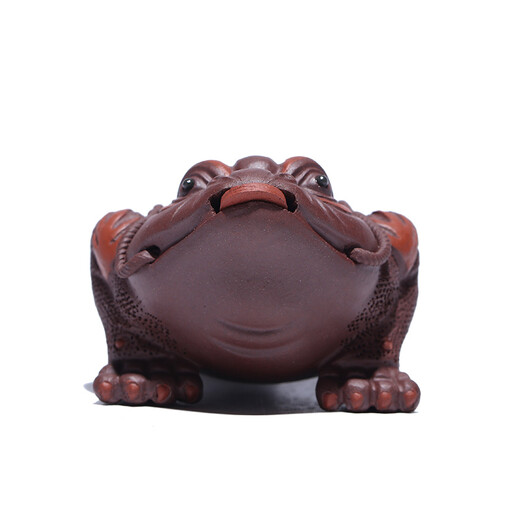 Zanghutianxia purple sand tea pet ornaments mini golden toad can be raised tea table accessories seven treasures golden toad four colors available purple clay style