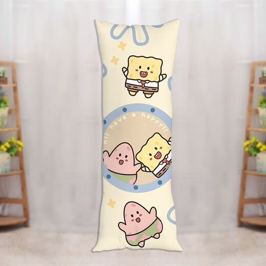 SpongeBob SquarePants Life-size Pillow Big Star Long Pillow Cute Cartoon Plush Doll Sleeping Leg Doll SpongeBob SquarePants-1 60x180 cm (Large Life-size) 2way