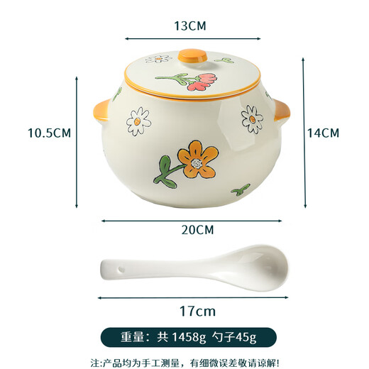 Baijie high temperature resistant ceramic lard jar seasoning jar can be filled with hot oil. 1.5l can hold approximately 2.5Jin. Jin is equal to 0.5kg of lard.