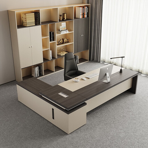 Shuxuan (SHUXUAN) boss desk office desk simple modern executive desk president desk manager desk office furniture office desk and chair combination 1.8 meters boss desk + side cabinet