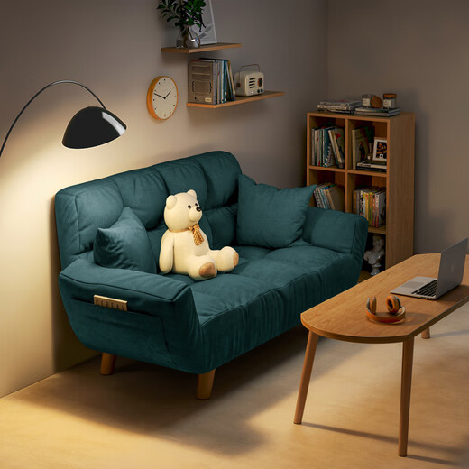 Kailindi double sofa small apartment bedroom sofa bed two-person folding small sofa apartment bed and breakfast fabric sofa rental room cotton and linen dark gray (foldable) two people 100cm