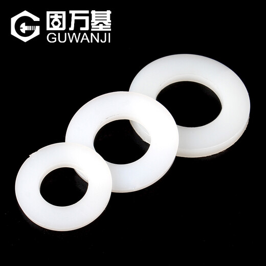 Guwanji white enlarged nylon gasket plastic gasket insulating rubber flat gasket plastic round ultra-thin nylon flat gasket M3*6*1 (100 pieces)