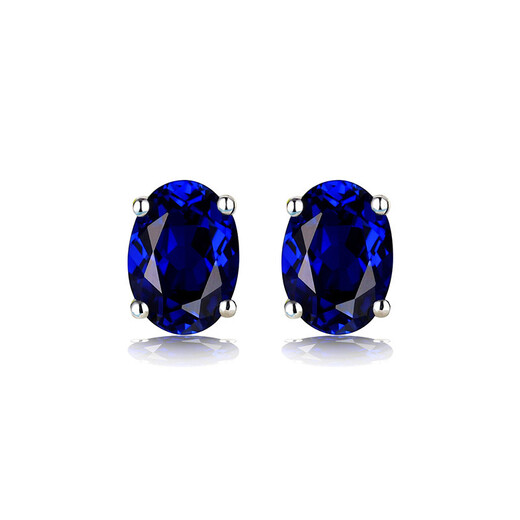 Sapphire earrings, 925 silver plated with 18K gold, inlaid with carat colored gemstones, tanzanite jewelry earrings for women, a pair of blue earrings