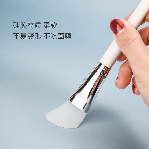 Brush mask brush, soft-bristled beauty salon special mud mask brush, small spa tool for facial application, silicone scraper cleaning, soft-bristled brush + silicone brush + three-piece set 1 set