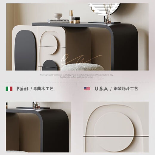 Dingzhou makeup dressing table Italian minimalist design storage cabinet bedroom modern simple retractable high-end desk makeup table 100CM dressing table + makeup stool