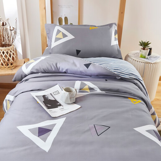 Banxia Weiliang student dormitory bed six-piece bedding set complete set with mattress quilt quilt core pillow mattress three-piece set simple style 0.9m bed six-piece set [quilt core 5Jin [Jin equals 0.5 kg]]
