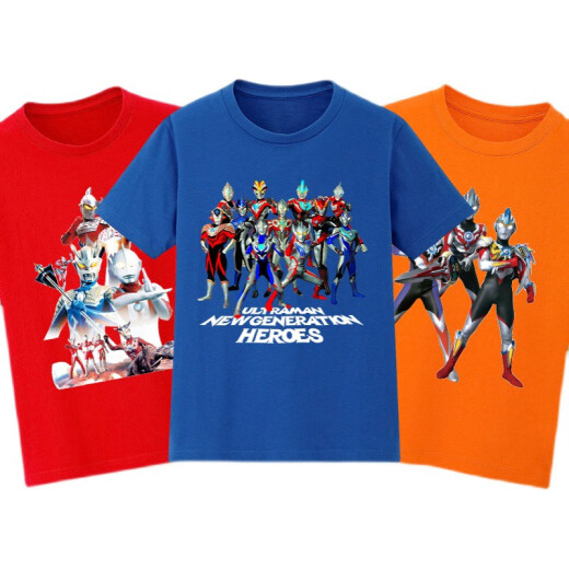 Ультраманская одежда Ultraman Boys Pure Cotton Cotheremept Function средние крупные дети свободны от повседневной детской одежды Детская галактика лето 1048 синий шорт.