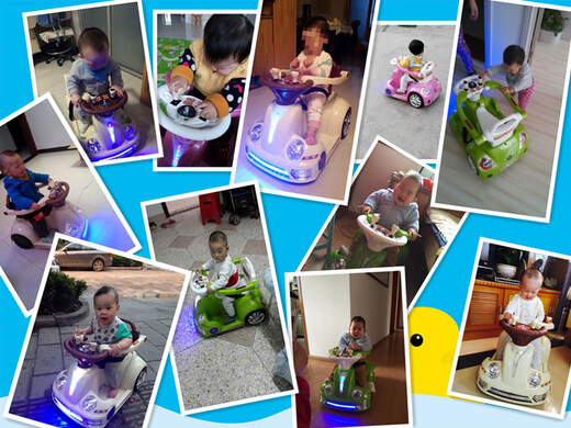 LETSFIND children's mini motorcycle children's electric car four-wheel dual drive remote control stroller men's and women's motorcycle indoor car beige + self-driving without remote control + early education dual drive