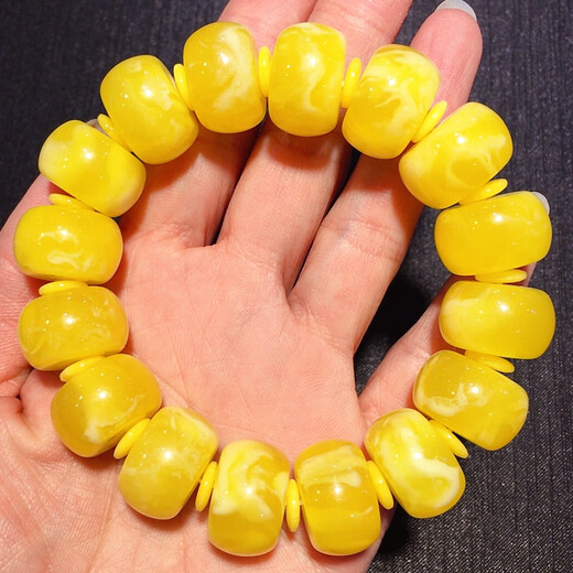 Fat Donglai's same old Russian beeswax bracelet for men and women, 925 silver bracelet, best friend couple's turquoise transfer bead diameter 12mm transfer bead bracelet