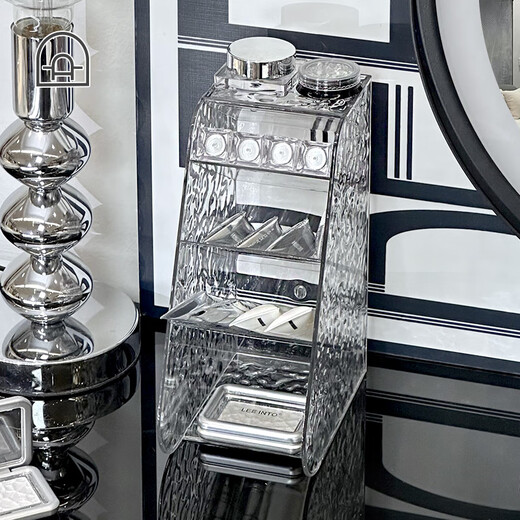 Dongha makeup brush storage barrel dressing table oblique plug-in lipstick storage rack bathroom eye shadow cosmetics storage box small + large combination