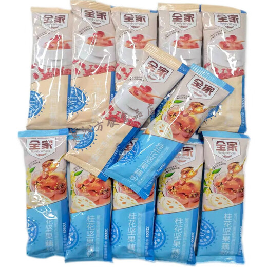 FamilyMart osmanthus, nuts, lotus root powder, red dates, wolfberry, cereals, lotus root, small package instant breakfast powder snacks, osmanthus nuts + red dates and wolfberry (lotus root powder mixed with 14 pieces)