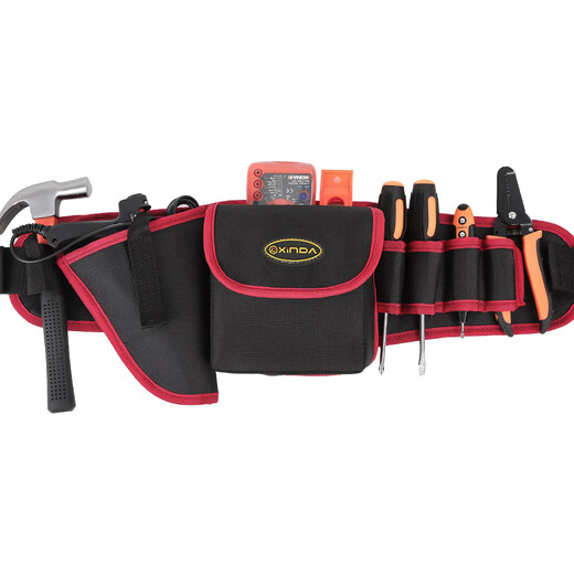 Sailoto multifunctional tool belt bag Oxford cloth thickened tool bag small hanging bag electrician tool storage belt men's black belt men's black