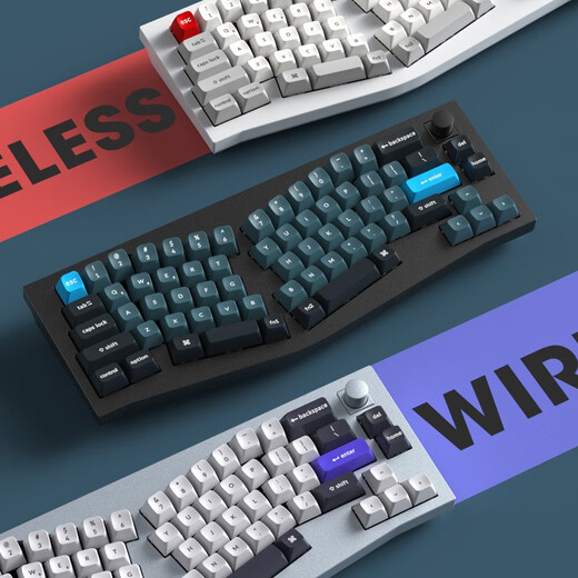 Keychron Q8Pro mechanical keyboard customized keyboard Bluetooth keyboard ergonomic keyboard dual-mode connection QMK/VIA open source modification aluminum lump Q8Pro RGB hot-swappable shaftless keycap knob version gray