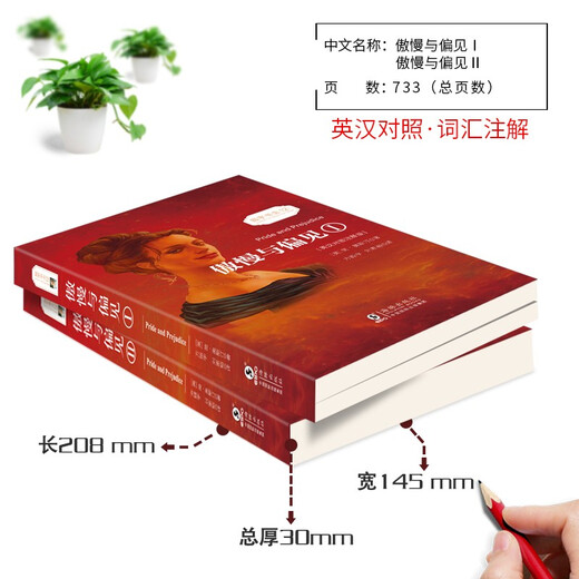 傲慢与偏见 英汉对照注释版（全2册）赠音频 中英文对照双语版 世界经典文学名著阅读 畅销小说 英文版原版原著中文全译本