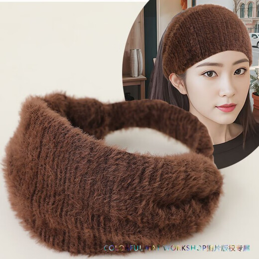 Qumeisi super soft and gentle elastic wide-brimmed plush warm and forehead protector double-layered hairband and headband simple sleep pressure hair confinement scarf black 1 piece