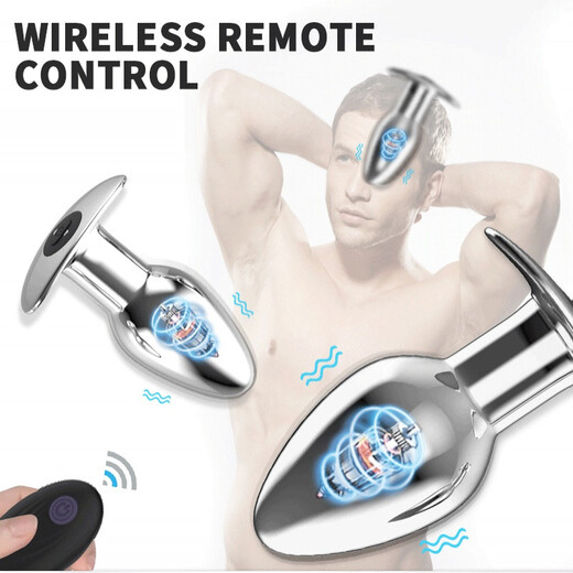 Confidential delivery of back yard metal vibrating anal plug, wireless remote control, magnetic charging, back yard plug sex toy, Anchor model - M size seven-band strong shock sex toy, couple's sexual intercourse prop for perversion
