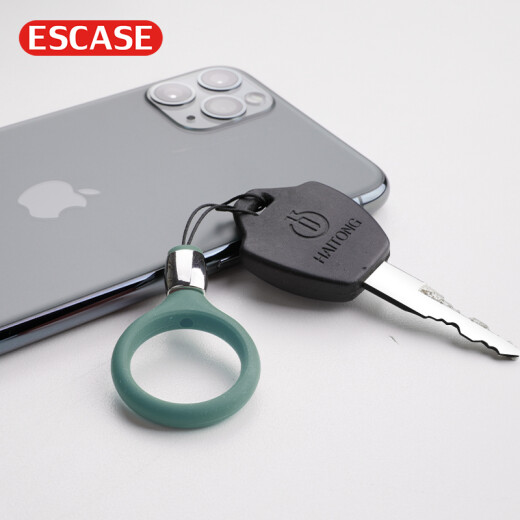 ESCASE [Pack of Two] Mobile phone lanyard, ring, finger buckle for Apple 15promax/Huawei mate60 and other mobile phones U disk key ID pendant silicone soft style black + green ES-XR2