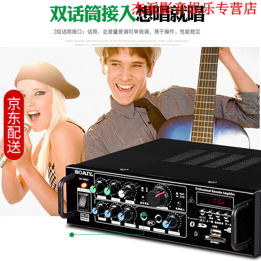 索爱（soaiy）家用KTV功放机大功率音响hifi会议新款迷你2.0定阻 蓝牙AV功放专业发烧级 120W（KTV中包音效）（SA-8003)