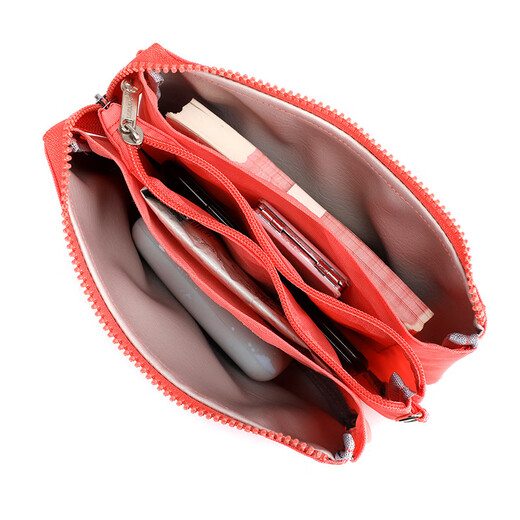 Kangaroo (KANGAROO) new style women's clutch bag casual nylon cloth coin purse multi-layer portable mobile phone bag aqua blue