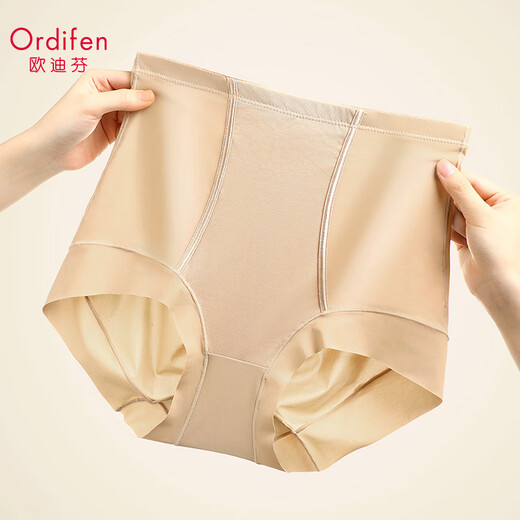 Oudifen 2-pack high-waisted thin tummy-controlling briefs, waist-tie, seamless, tummy-slimming, butt-lifting women's underwear