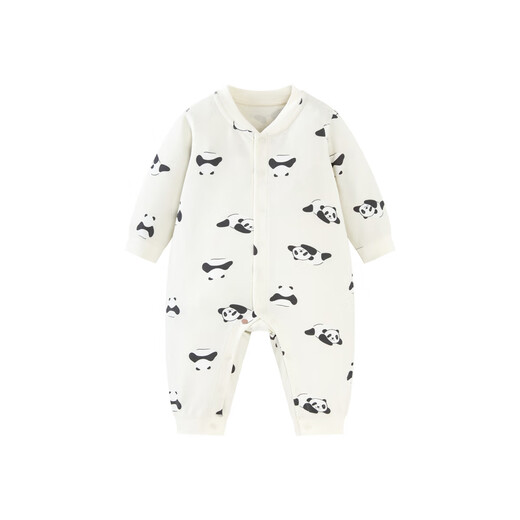 Mini Bala plant core winter brushed cotton stretch jumpsuit baby skin-friendly warm base rompers white gray tone 00312 80cm