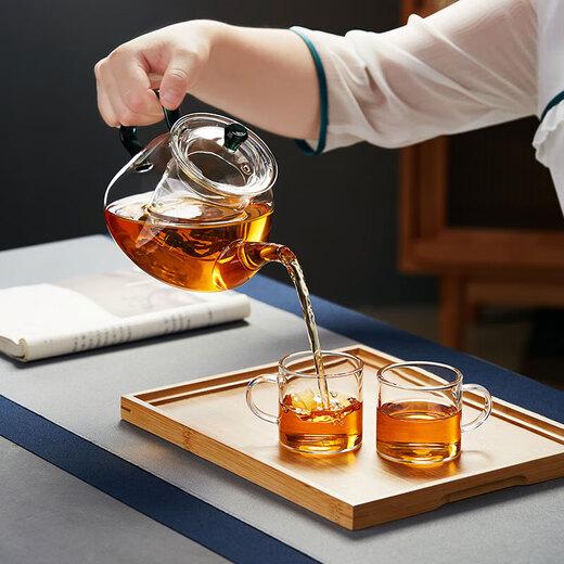 Lvchangming Teapot Glass Teapot Office Home Kung Fu Tea Set with Filter Thickened Heat-Resistant Teapot