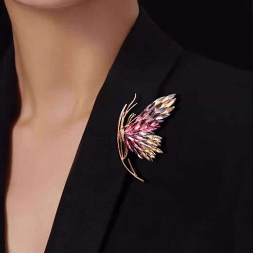 Jingshengya Zhou brooch women's high-end corsage suit suit accessories light luxury temperament women's birthday gift girls practical high-end brooch five-piece set gift box