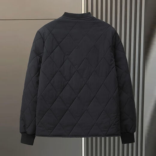 Plus velvet and thickened inner lining cotton-padded jacket for men in autumn and winter, warm cotton-padded jacket for junior and high school students, school uniforms, artifact down jacket, black XL 120-140Jin Jin is equal to 0.5 kg