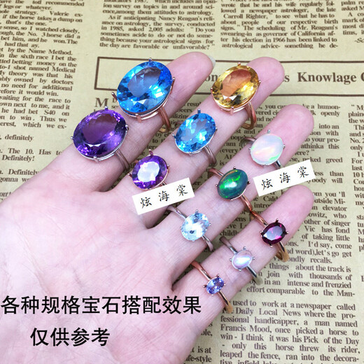 Natural topaz, oval topaz loose stone, Swiss blue topaz ring surface loose stone, topaz rough stone, picture color 3*4MM