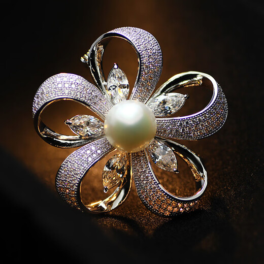 SNQP official quality Swarovski zirconium 2025 new brooch for women exquisite corsage AED7421--brooch platinum SF air transport + high-end gift box packaging