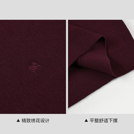 HLA Hailan House velvet long-sleeved sweater men's half turtleneck pullover slim fit velvet sweater men winter