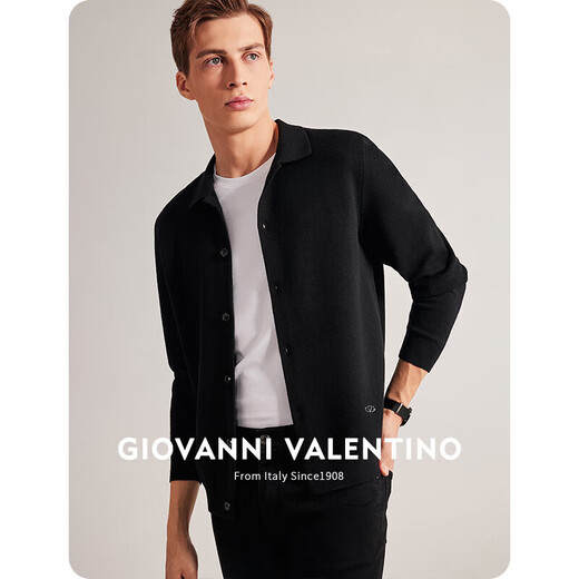 Giovanni Valentino Wool Sweater informal Cardigan Cardigan Cardigan Sweater de manga larga Cardigan para hombres de manga larga