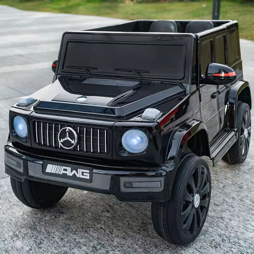 Kairuishi (Kairuishi) children's electric car four-wheel off-road car remote control toy car children can take a large children's car for charging. Black [two-wheel drive dual electric - Bluetooth music] Double door model - remote control swing
