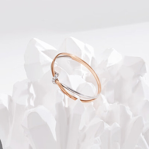 Trendy Acer to Simple Intertwined 18K Gold Diamond Ring Female Color Gold Diamond Ring Hand Accessories Birthday Gift No. 11