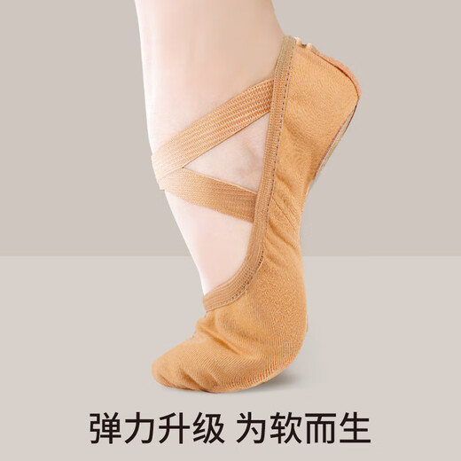 Zhiyou dance shoes for adults, special elastic fabric skin color yoga practice shoes for adult dance exams, skin color children's ballet shoes