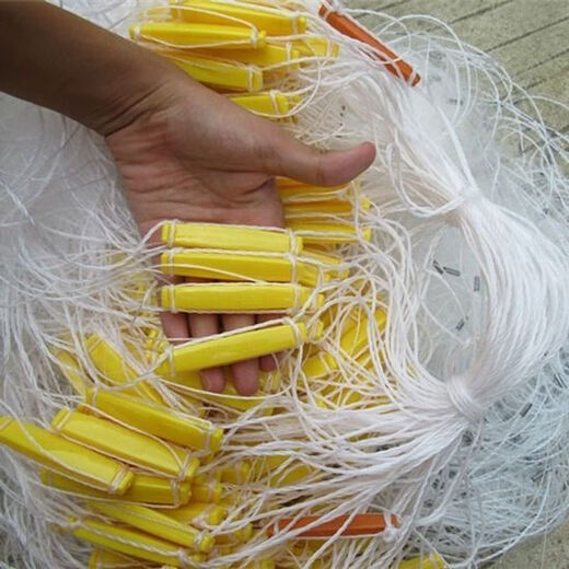 Vinoa fishing net cast net hand throw net three-layer floating net 1 finger-1.5 finger 2 finger-6 finger fishing net pull net with hanging sub-fish net three layers-floating net 1.5 meters 50 meters 3 fingers