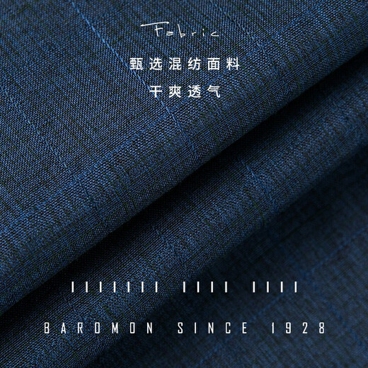 BAROMON anti-wrinkle, no-iron suit, men's slim-fit suit, complete blue plaid business light formal suit, blue 170A, please note the size of the trousers