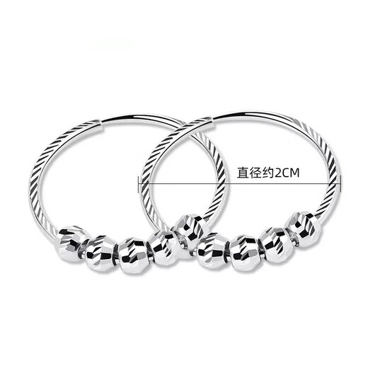 Yubo Workshop pt950 platinum earrings for women, platinum earrings, turned laser earrings, earrings, ear hooks, simple, simple and elegant, sparkling earrings - laser surface, about 3.55-3.75 grams