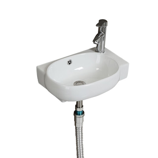 Small apartment mini washbasin single basin wall-mounted bathroom balcony ceramic ultra-narrow ultra-small washbasin basin D type (43 long * 30 wide) + screws + drain