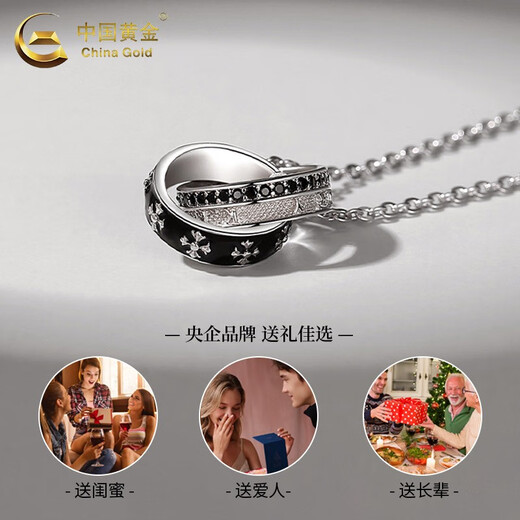 CHINA GOLD Knight's Ring Necklace Sterling Silver Men's Trendy Design New Valentine's Day Birthday Gift for Boyfriend and Husband Select Knight's Ring Necklace-s925 Brand Gift Box