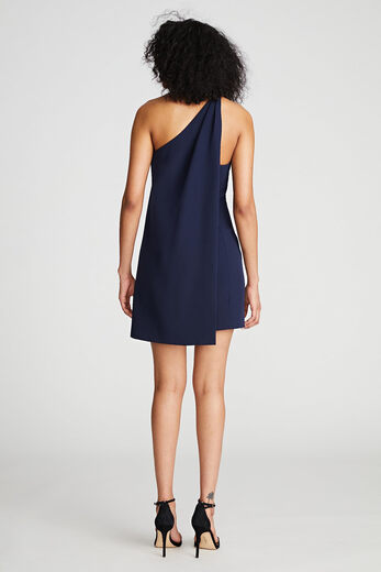 Halston Women's Kalia Dress Stretch-Crepe Navy 16